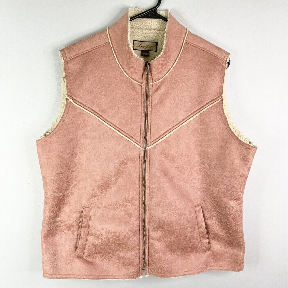 Legacy Falls Sherpa Lined Vest Full Zip Women’s XL Pink Faux Suede Jacket